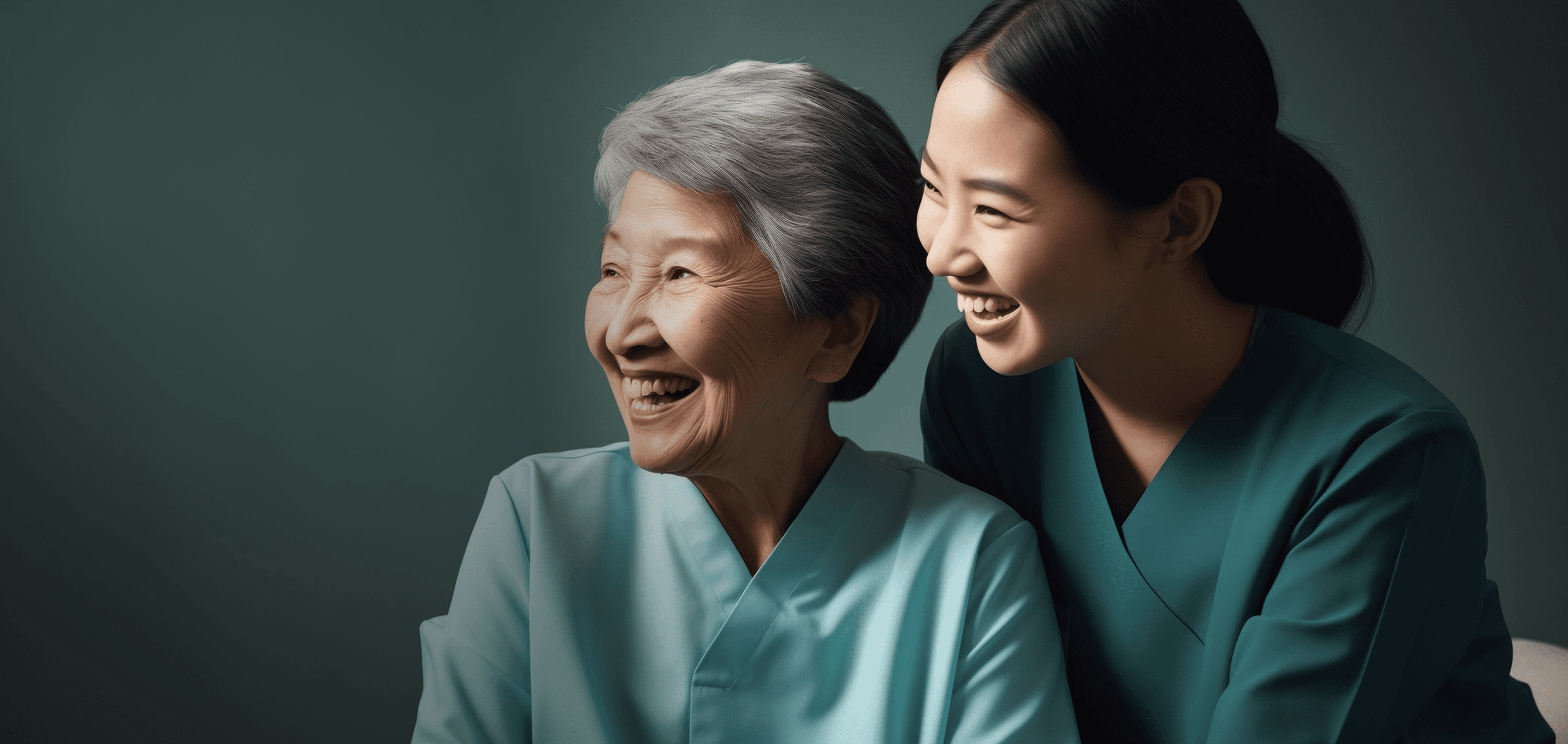 Carer assisting elderly woman